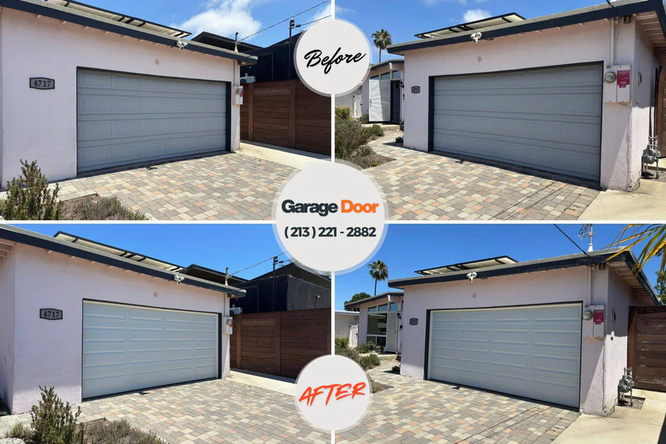 Before and after: garage door repair Holcomb, KS